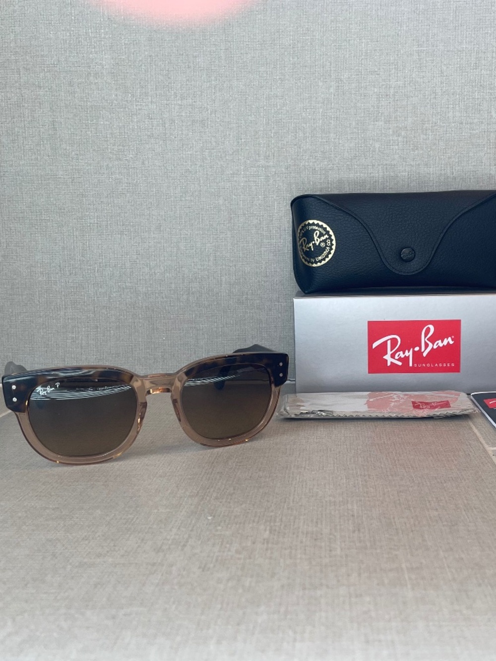 Ray-Ban Polarized Mega Hawkeye Square Sunglasses - Pol Havana/Brown Polarized